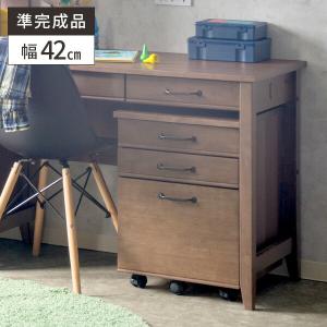 堀田木工所 デスクワゴン キャスター付 3段 幅42.1cm 学習机用 共通袖