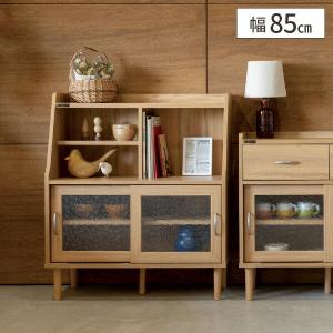 CAGUUU 三角形コーナーキャビネット ガラス扉付き コーナー収納棚 木製