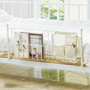 ベッドガード 収納付き ベッド 柵 フェンス 北欧 白 ガード