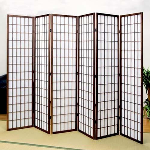 パーテーション 衝立 ついたて おしゃれ 間仕切り 和風 木製 和室 6連 高さ180cm 目隠し ...