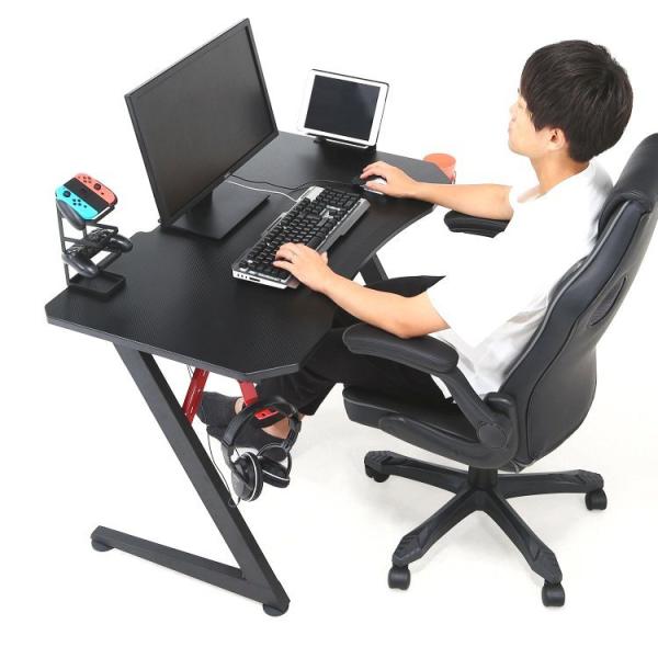 パソコンデスク おしゃれ ゲーミングデスク ワークデスク レッド