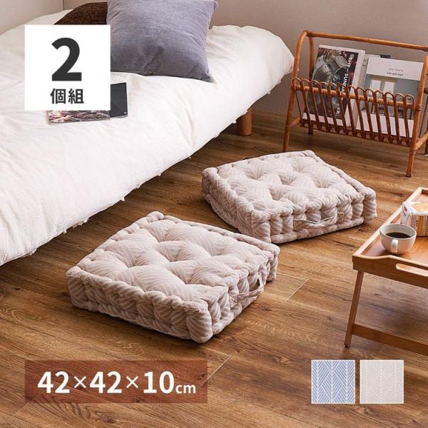 クッキークッション おしゃれ 厚手 42×42×10cm 2枚組 綿100％