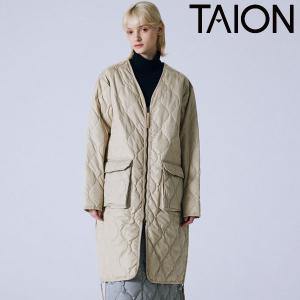 SALE タイオン TAION アウター 23winter ミリタリー Vネックジップ ダウンコート ベスト ロング丈 長袖 防寒 ユニセックス 101zml-1-long｜doubleheart