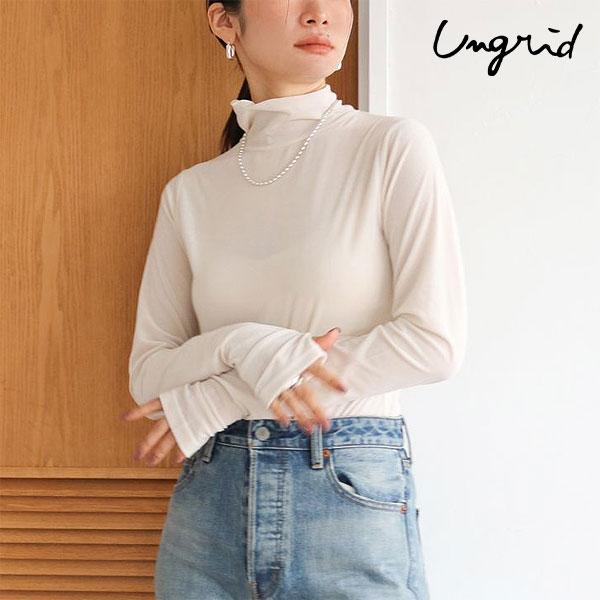 アングリッド ungrid トップス 24秋冬 シアーベロアハイネックロングスリーブTee 9月下旬...