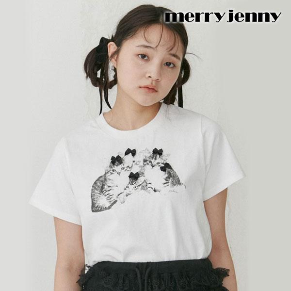 メリージェニー merry jenny トップス 24春夏 CAT ribbon Tee ミドル丈 ...