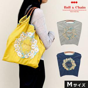 送料無料 Ball＆Chain ボールアンドチェーン 正規品 WREATH Mサイズ バッグ リース 花冠 花柄 エコバッグ トートバッグ 刺繍 ギフト A4 301084｜select shop DOUBLE HEART