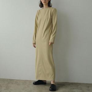 anuke 2024FallWinter アンヌーク ワンピース Twill Pencil Onepiece 10月上旬〜下旬予約 ツイルペンシルワンピース ロング丈 長袖 ドレス 24秋冬｜doubleheart