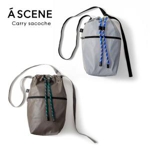 ajewエジュー帆布×牛レザーショルダーバッグ巾着バッグ☆未使用 ajew（エジュー） ajew Drawstring bag バッグ ハンドバッグ 巾着型