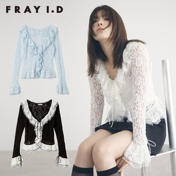 新作10%OFF フレイアイディー FRAY I.D トップス 26春夏 ラッフルデザインレーストッ...