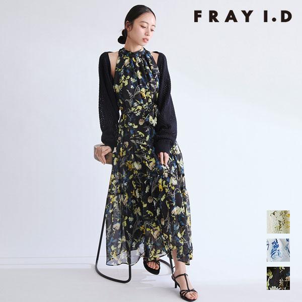 新作10%OFF フレイアイディー FRAY I.D ワンピース 26春夏 ホルターネックシアープリ...