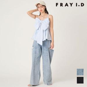 【追加生産決定】 フレイアイディー FRAY I.D ボトムス 26春夏 カットアウトバレルデニムパンツ 5月下旬〜6月中旬予約 ジーンズ フルレングス fwfp261075