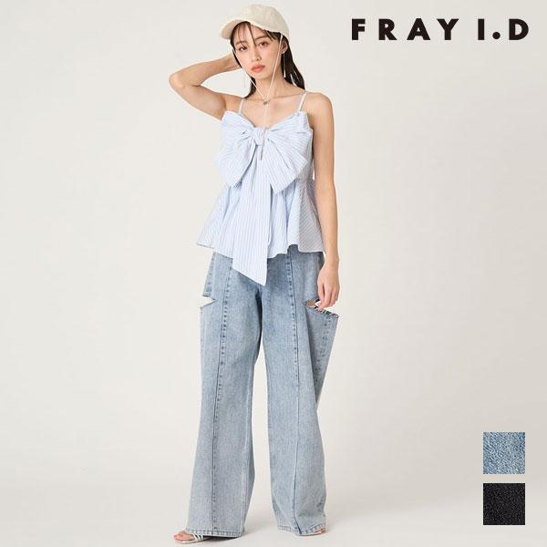 【追加生産決定】 フレイアイディー FRAY I.D ボトムス 26春夏 カットアウトバレルデニムパ...