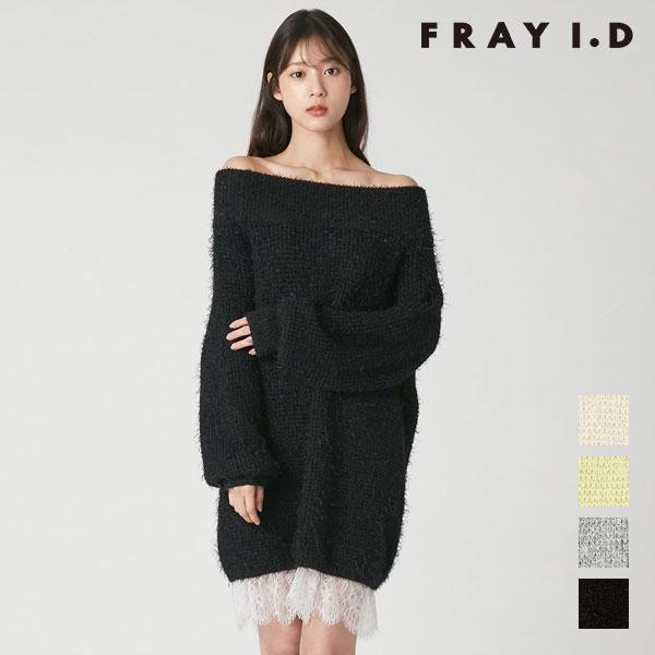 フレイアイディー FRAY I.D ワンピース 26秋冬 【WEB限定】レースレイヤードニットミニワ...