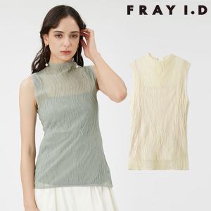 SALE フレイアイディー FRAY I.D トップス 24春夏 ウェーブリブシアートップス 5月下旬〜6月中旬予約 ミドル丈 ノースリーブ fwnt242215