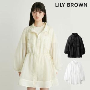 【先行予約特典!!!10%OFF】 リリーブラウン LILY BROWN トップス 24春夏 シアーブルゾン 5月上旬〜下旬予約 七分袖 ミドル丈 lwfj242030｜doubleheart