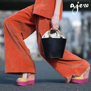 エジュー ajew 通販 TAN leather basket (S) バッグ レディース バスケット ハンドバッグ ミニバッグ 小さめ 軽量 2way 巾着 ヌメ革 本革 バンブー｜doubleheart