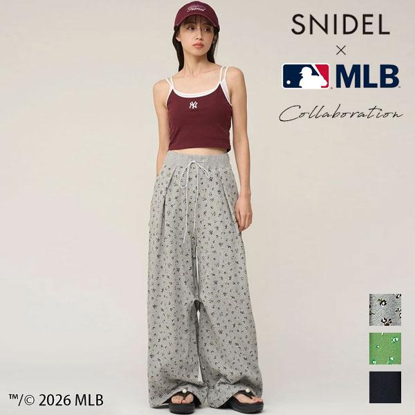 スナイデル SNIDEL パンツ 26春夏 【MLB】Sustainableスウェットワイドパンツ ...