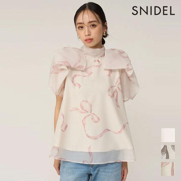 新作10%OFF スナイデル SNIDEL トップス Sustainableリボンライクオーガンシー...