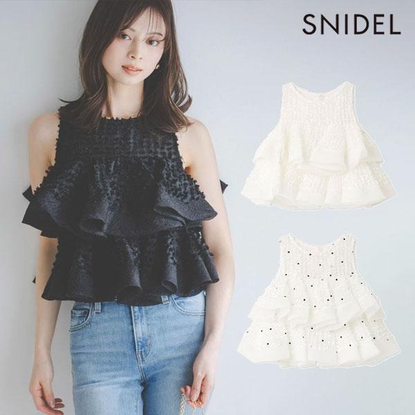 スナイデル SNIDEL トップス 26春夏 ラッフルジャガードボリュームブラウス 3月下旬〜4中旬...