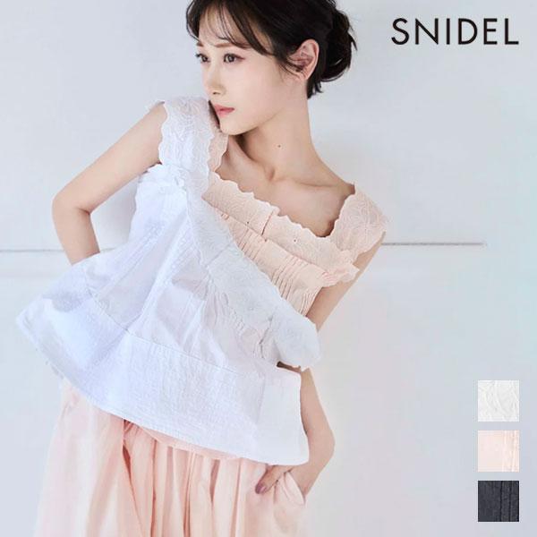 スナイデル SNIDEL トップス 26春夏 エンブロイダリートップス 3月下旬〜4月中旬予約 ノー...