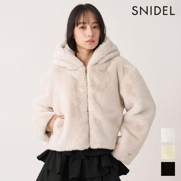 スナイデル SNIDEL アウター 26秋冬 エコペルファーブルゾン フード付き 長袖 パーカー s...
