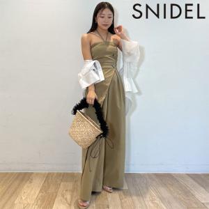 SALE スナイデル SNIDEL オールインワン 24春夏 ベアオールインワン 5月中旬〜6月上旬予約 パンツ ノースリーブ ロング丈 ホルターネック swfo242066｜doubleheart