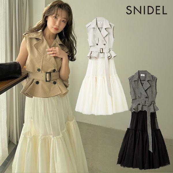 スナイデル SNIDEL ワンピース 26春夏 トレンチチュールセットドレス 3月下旬〜4中旬予約 ...