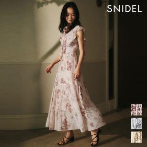 スナイデル SNIDEL ワンピース 26春夏 プリーツプリントワンピース ノースリーブ ロング丈 フレア swfo262029｜select shop DOUBLE HEART