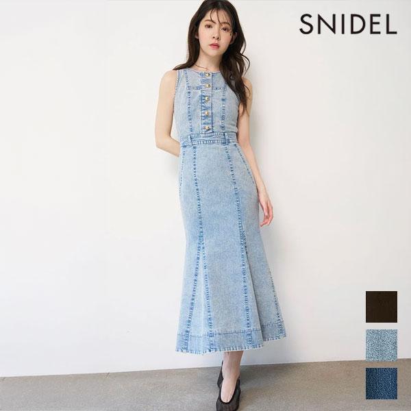 スナイデル SNIDEL ワンピース 26春夏 アメスリデニムワンピース マキシ丈 ノースリーブ マ...