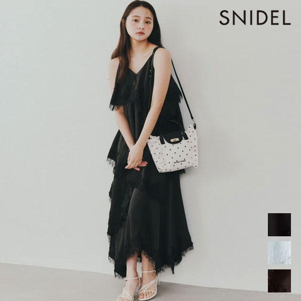 スナイデル SNIDEL ワンピース 26秋冬 レーストリムティアードロングドレス マキシ丈 キャミ...