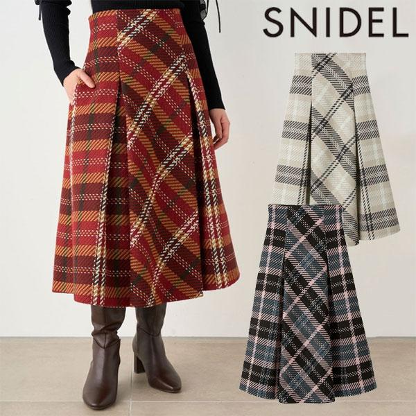 SALE10%OFF スナイデル SNIDEL ボトムス 24秋冬 ロービングチェックロングスカート...