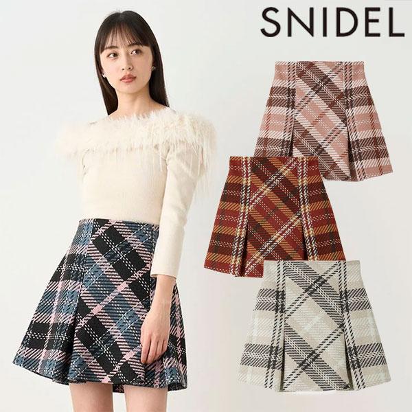 SALE10%OFF スナイデル SNIDEL ボトムス 24秋冬 ロービングチェックミニスカート ...