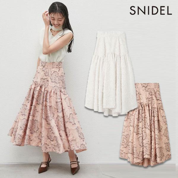 SALE50%OFF スナイデル SNIDEL ボトムス 25春夏 ジャガードテールスカート ロング...
