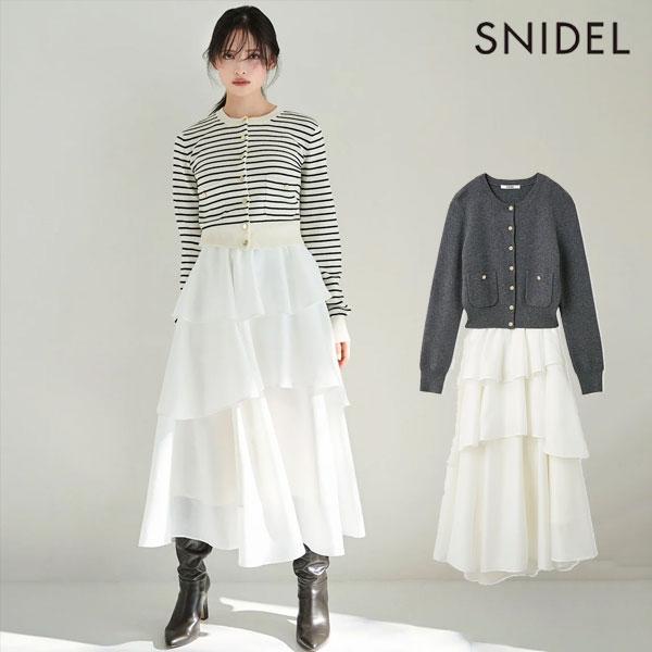 新作10%OFF スナイデル SNIDEL ワンピース 25秋冬 Sustainableニットカーデ...