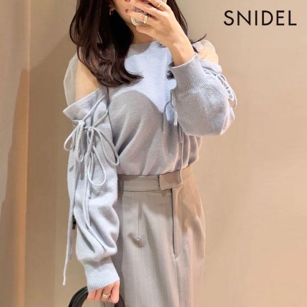 SALE30%OFF スナイデル SNIDEL トップス 25秋冬 シースルーショルダーニットプルオ...