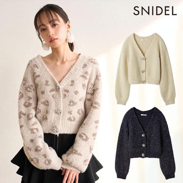 SALE30%OFF スナイデル SNIDEL トップス 25秋冬 ビジューリボンショートカーディガ...