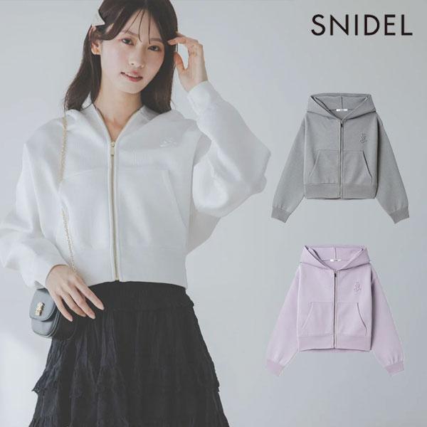 スナイデル SNIDEL トップス 26春夏 ショートニットパーカー 2月中旬〜3上旬予約 ミニ丈 ...