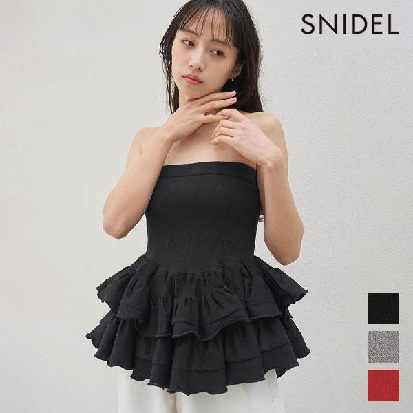 スナイデル SNIDEL トップス 26春夏 ラッフルティアードベアニットプルオーバー 4月下旬〜5...