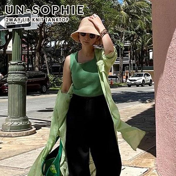 SALE アンソフィー un-sophie 2wayリブタンクトップ トップス ミドル丈 インナー ...