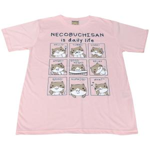Tシャツ 半袖 ねこぶちさん ネコブチ 猫渕 NECOBUCHI-SAN 猫 キャラクター ９コマ 吸水 速乾