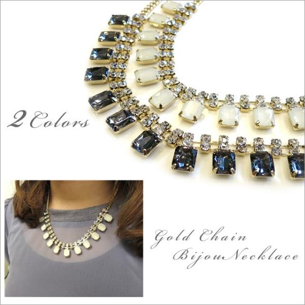 ネックレス ビジュー ショート ジュエリー 結婚式 2次会 パーティ フォーマル ダブルスリー メー...