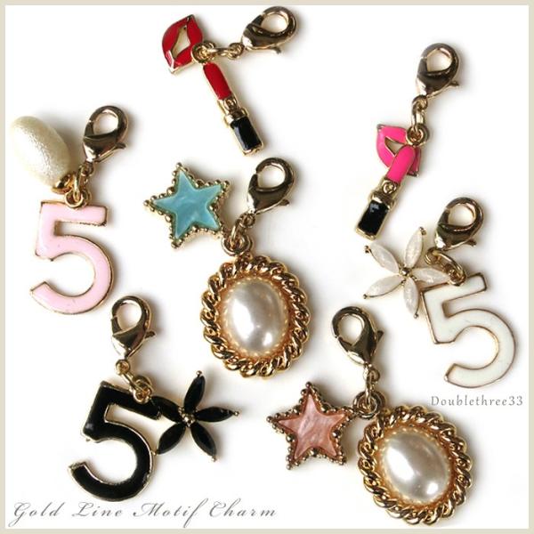 チャーム パール スター リップ コットンパール ファスナーチャーム メール便OK ダブルスリー