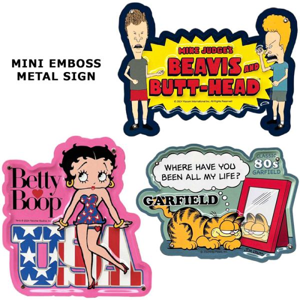 看板 おしゃれ メタルサイン 小さめ ブリキ看板 アメリカンキャラクター エンボス ティンサイン か...