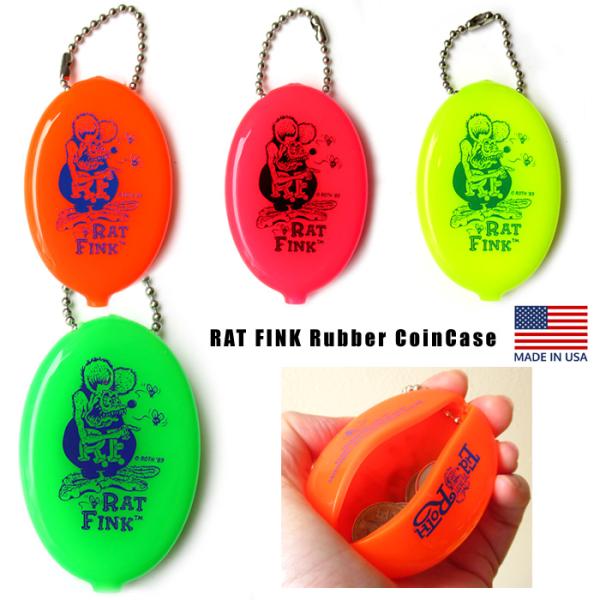 キーホルダー コインケース ラバー Ratfink ラットフィンク 小銭入れ ネオンカラー キャラク...