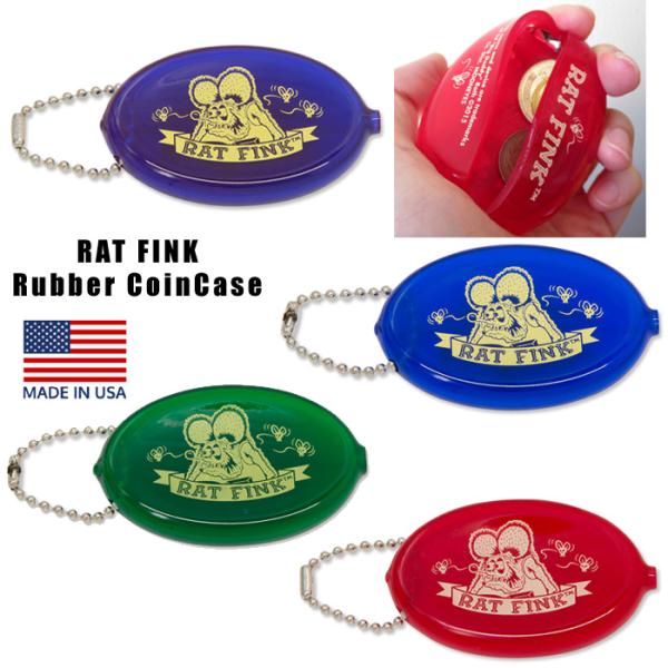 コインケース ラバー キーホルダー 小銭入れ ラットフィンク キャラクター 通学 通勤 アメリカン雑...