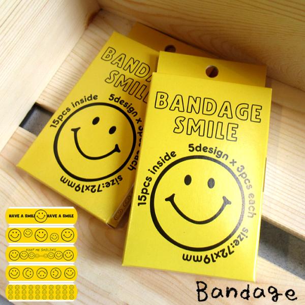 絆創膏 カットバン バンデージ かわいい にこちゃん スマイル プチギフト アメリカン雑貨 インスタ...