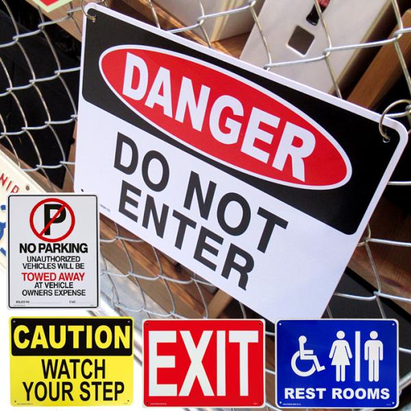 サインプレート アメリカン おしゃれ 看板 屋外 プラスチックサイン DANGER 駐車禁止 トイレ...