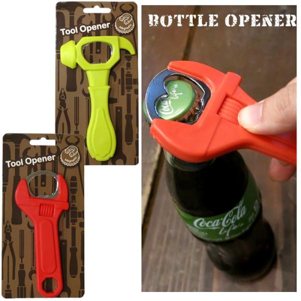 栓抜き ボトルオープナー 磁石付き 工具 ハンマー レンチ おもしろ雑貨 プレゼント バレンタイン ...