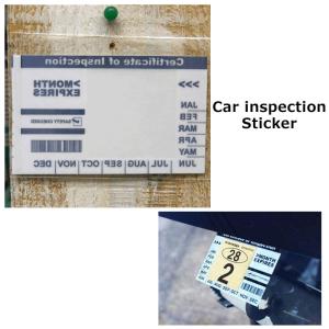 ステッカー Inspection Sticker 車検ステッカーカスタム アメリカンスタイル 内張用 カー用品 カッコイイ インスタ映え ダブルスリー