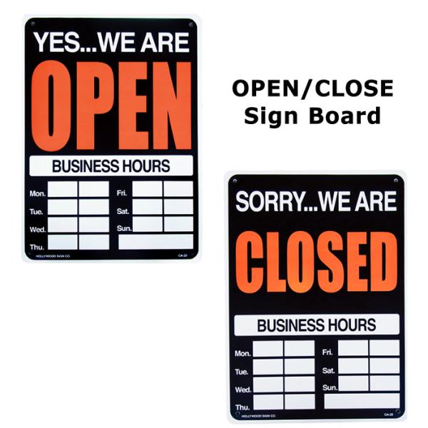 看板 サインボード OPNE/CLOSE プラスチック看板 両面デザイン ディスプレイ アメリカン雑...